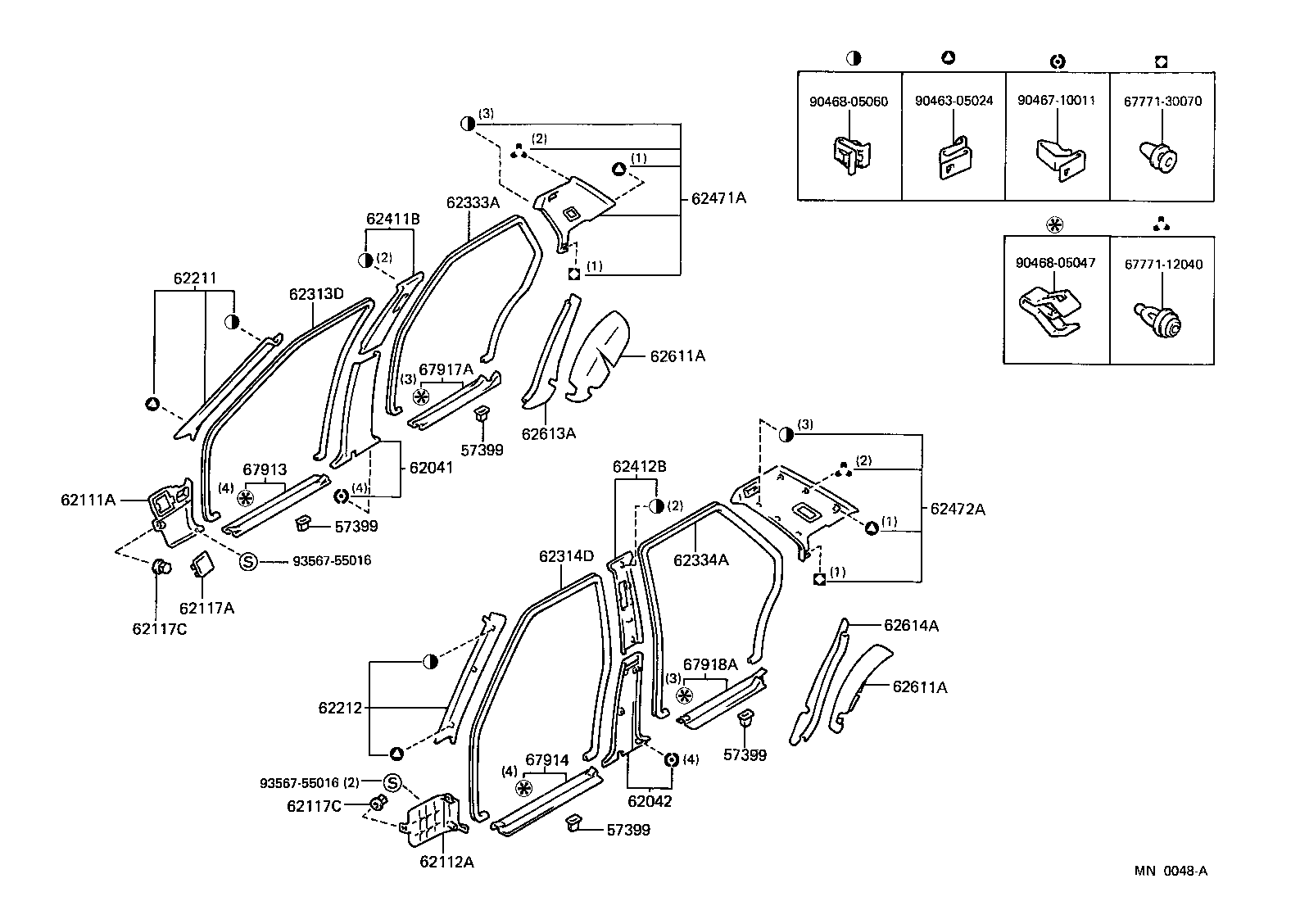 62213-91701 PAD, FRONT PILLAR GARNISH product image