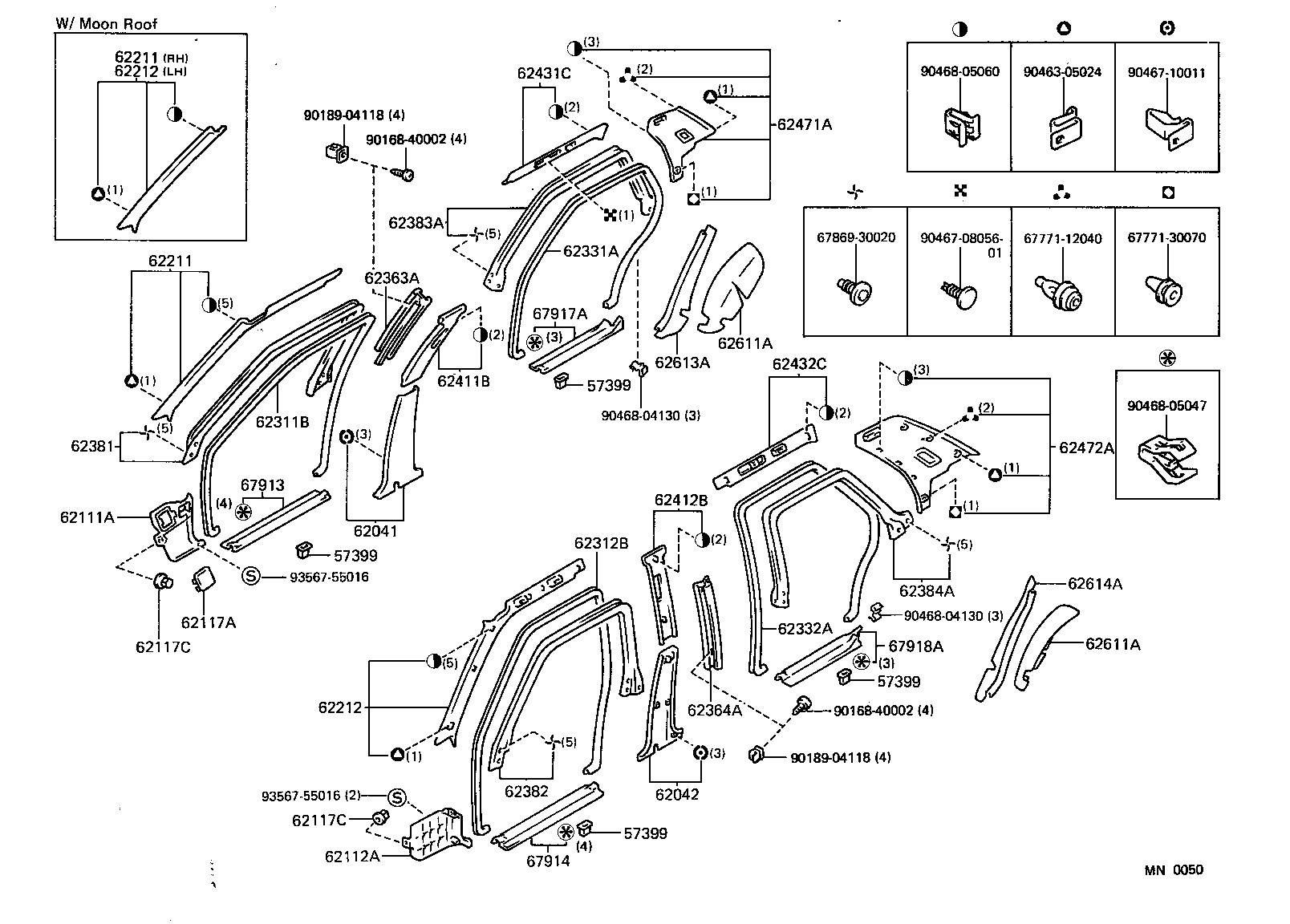62213-91701 PAD, FRONT PILLAR GARNISH product image