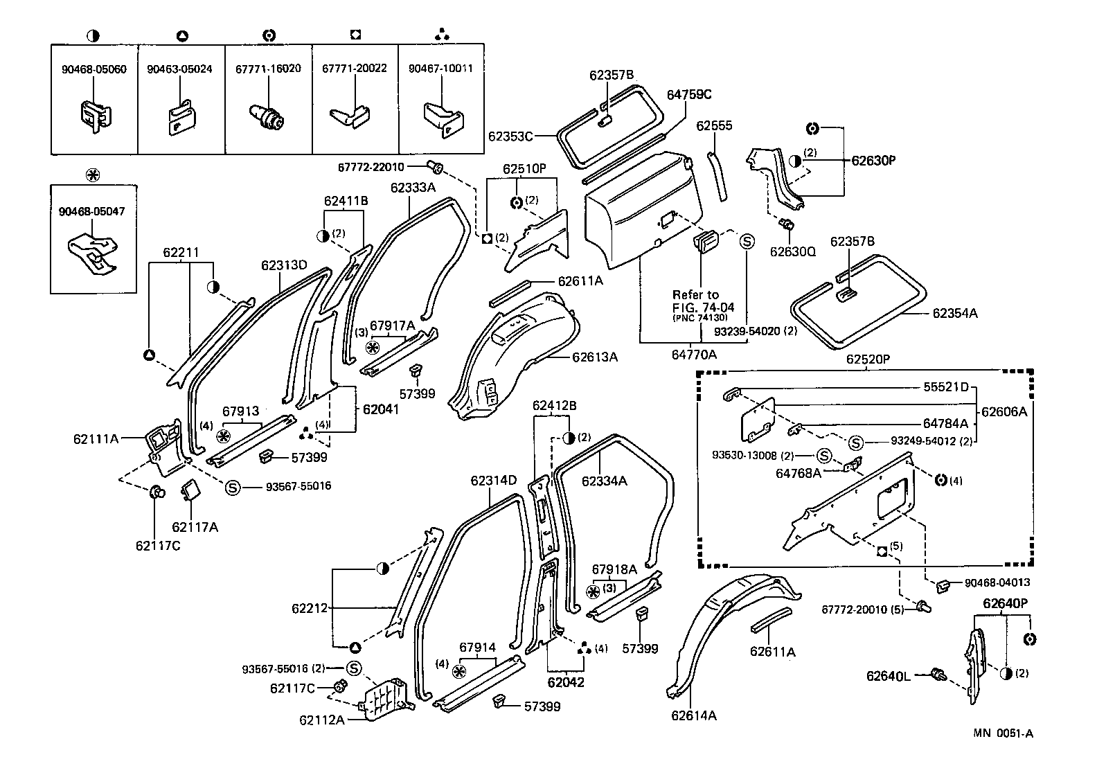 62213-91701 PAD, FRONT PILLAR GARNISH product image