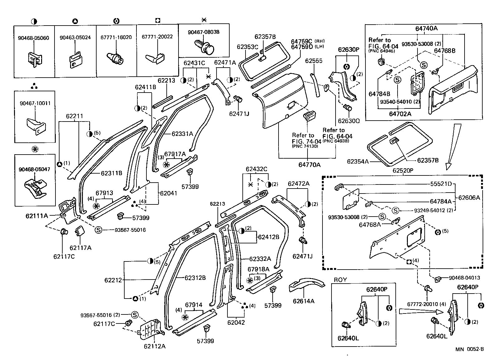 62213-91701 PAD, FRONT PILLAR GARNISH product image