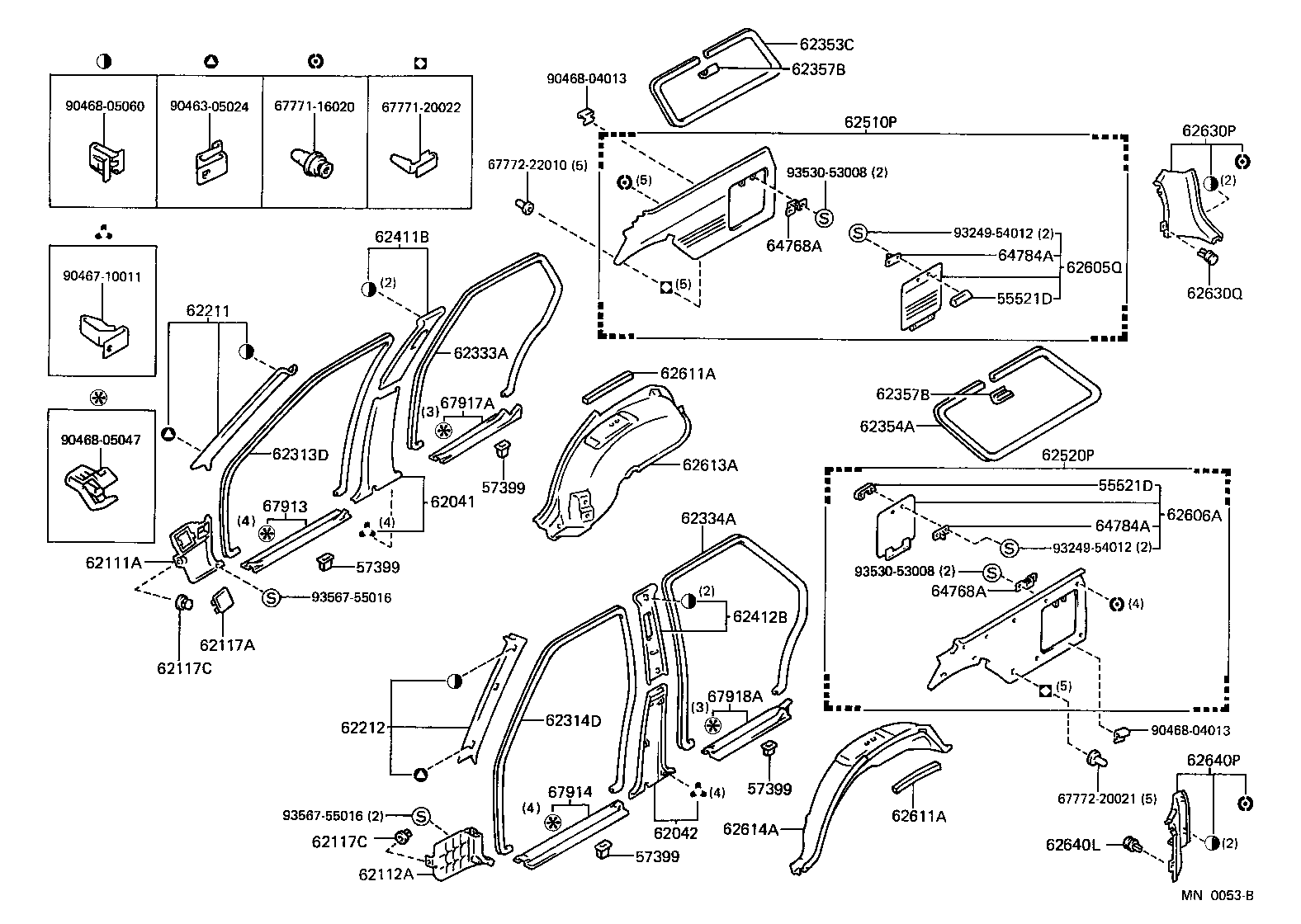 62213-91701 PAD, FRONT PILLAR GARNISH product image