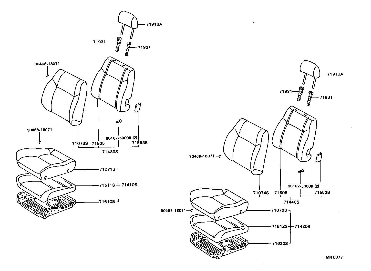 71410-2D852-B0 CUSHION ASSY, FRONT SEAT, LH (FOR SEPARATE TYPE) product image