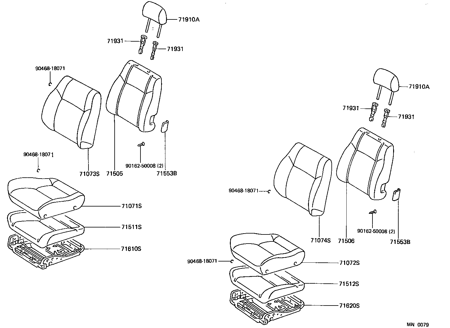 71610-20460 SPRING ASSY, FRONT SEAT CUSHION, LH(FOR SEPARATE TYPE) product image