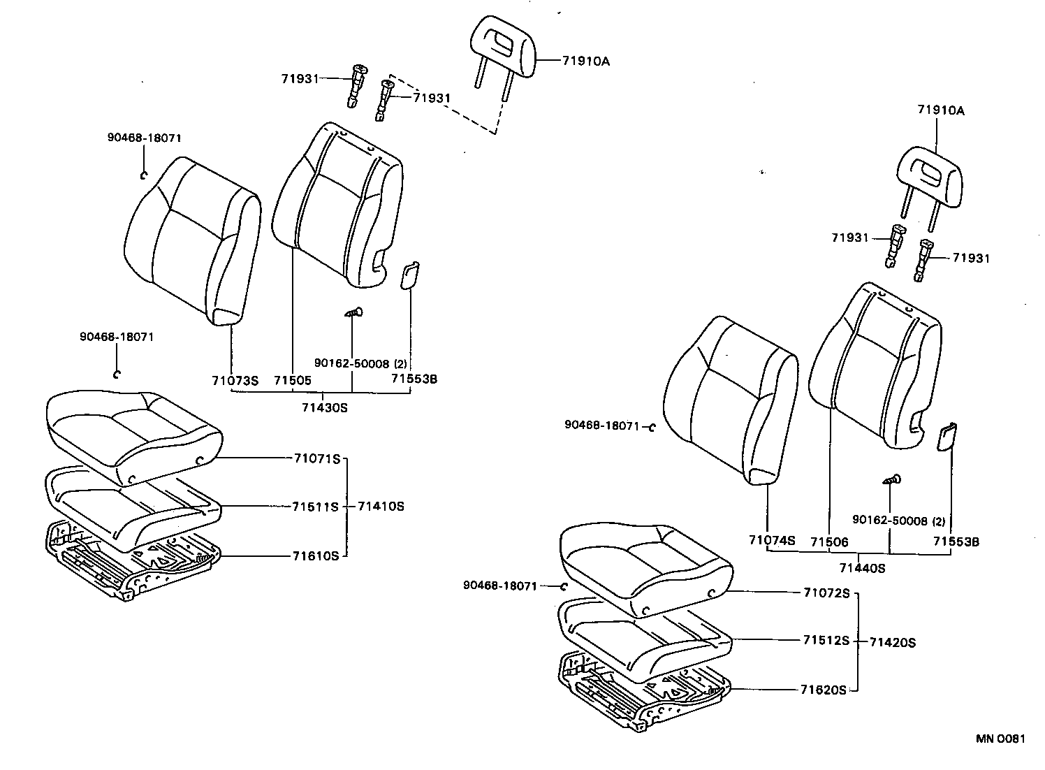 71875-20030-04 COVER, RECLINING ADJUSTER INSIDE, RH product image
