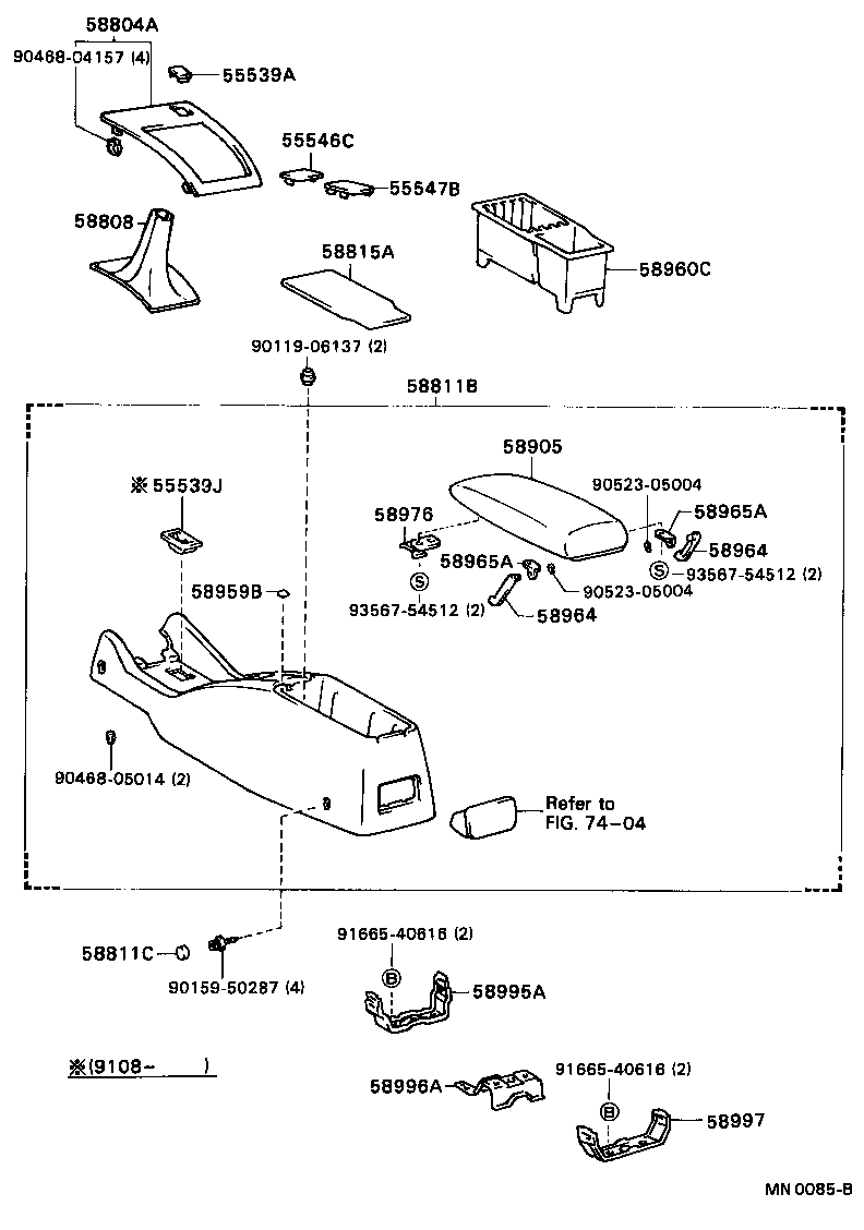 Toyota 55539-22100 COVER, SPARE SWITCH HOLE
