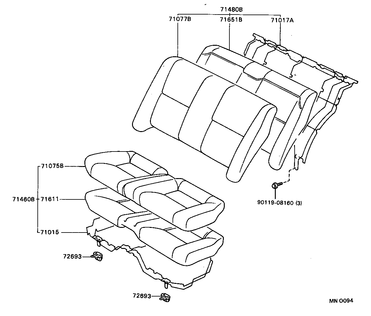 71077-2D780-03 COVER, REAR SEAT BACK (FOR BENCH TYPE) product image