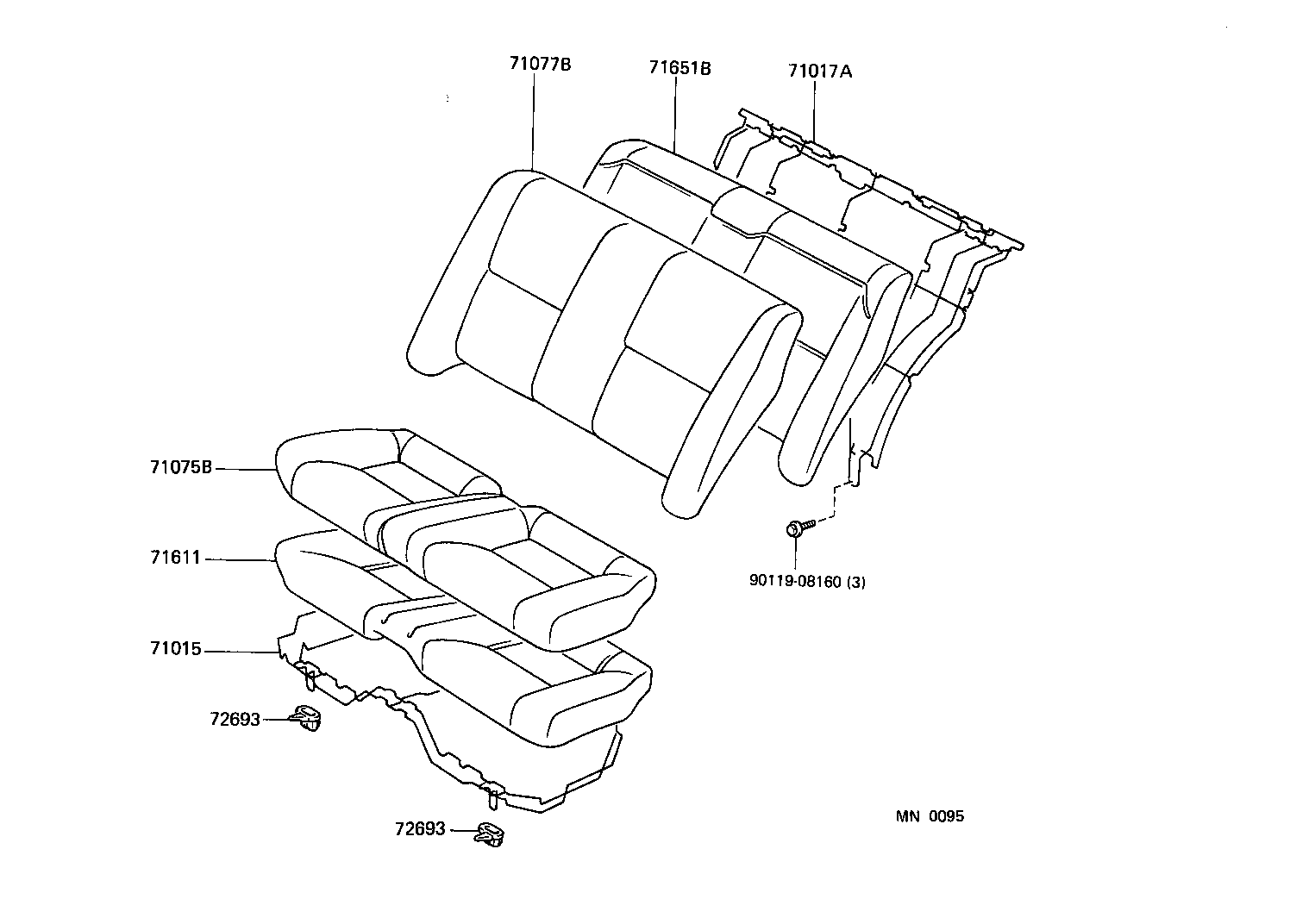 71203-20020 PANEL, REAR SEAT BACK product image