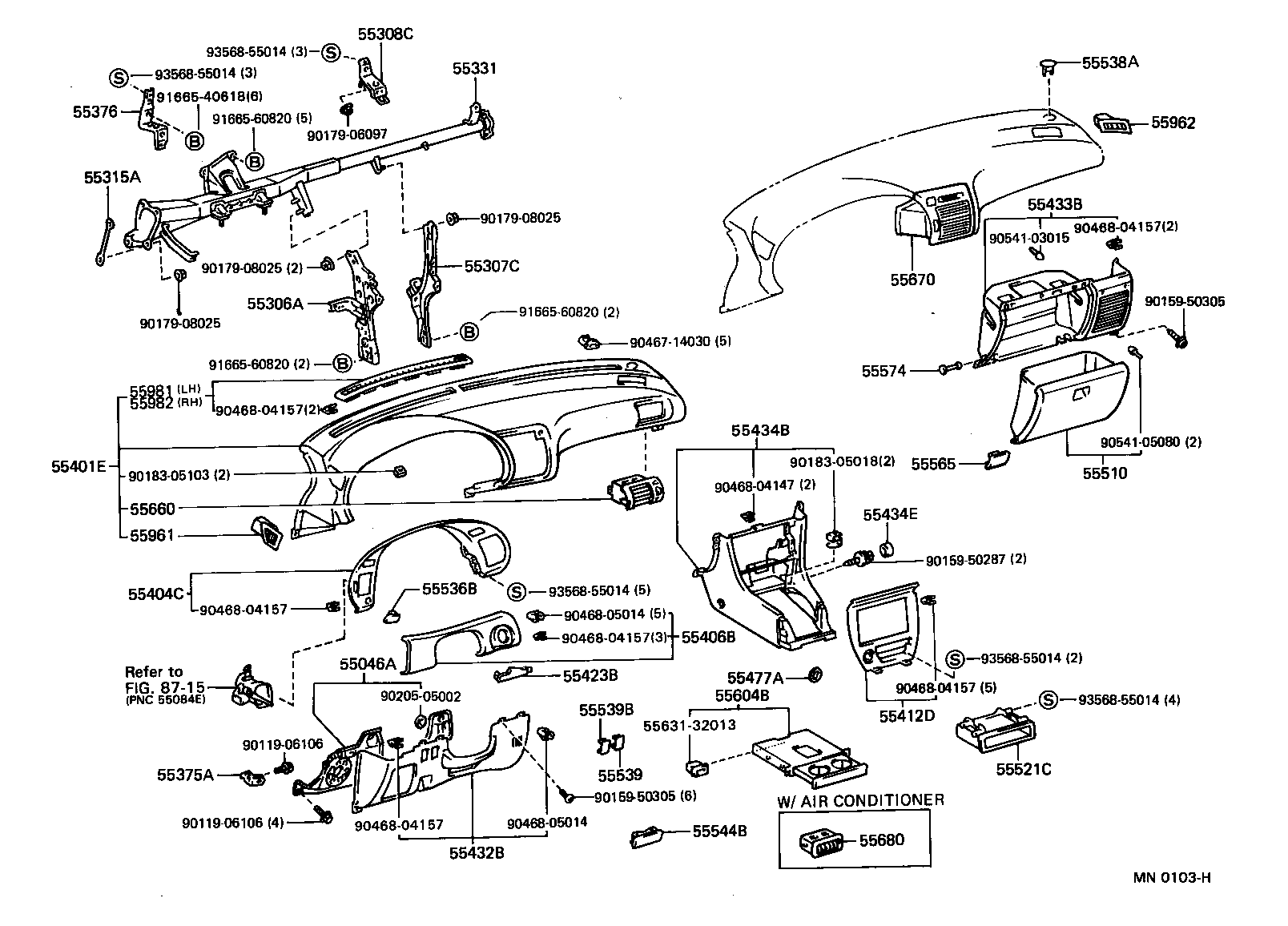 Toyota 55981-20110-04 GARNISH, DEFROSTER NOZZLE, NO.1