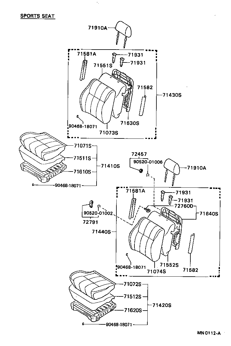71620-89112 SPRING ASSY, FRONT SEAT CUSHION, LH(FOR SEPARATE TYPE) product image