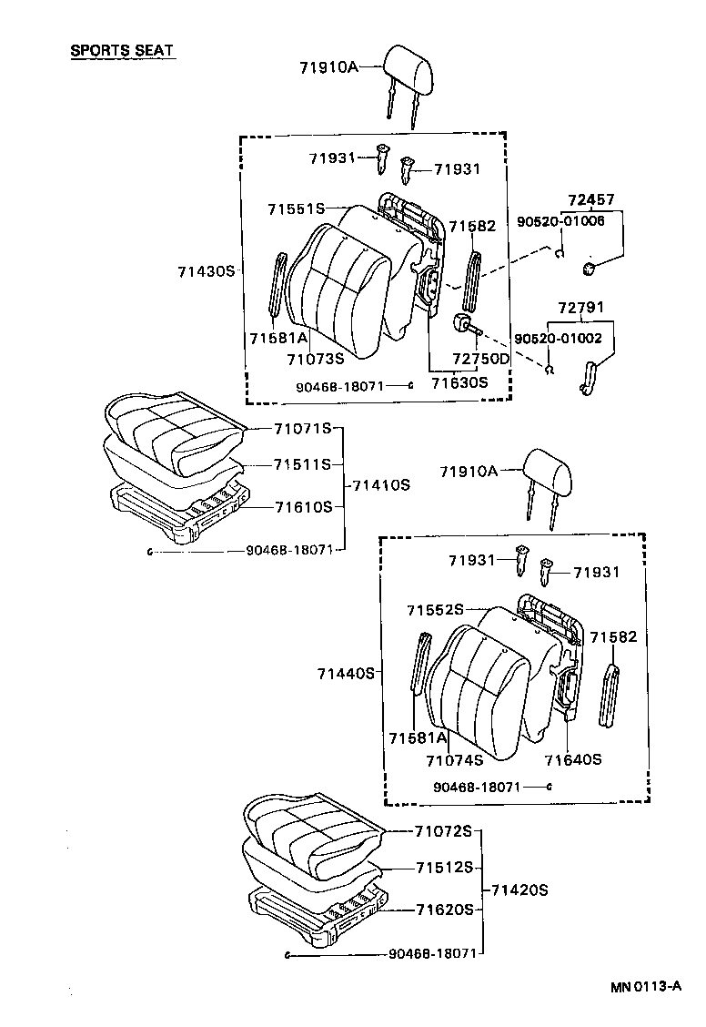 71620-89112 SPRING ASSY, FRONT SEAT CUSHION, LH(FOR SEPARATE TYPE) product image