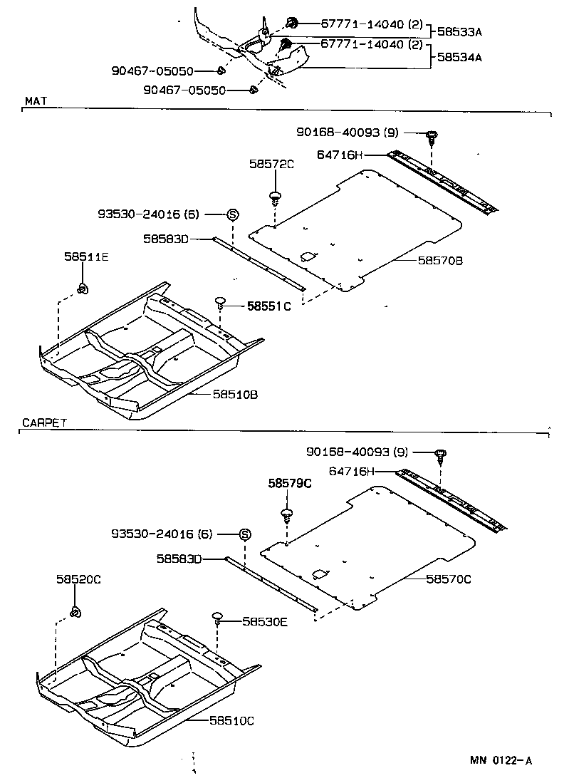 58571-12070-04 CARPET ASSY, REAR FLOOR product image