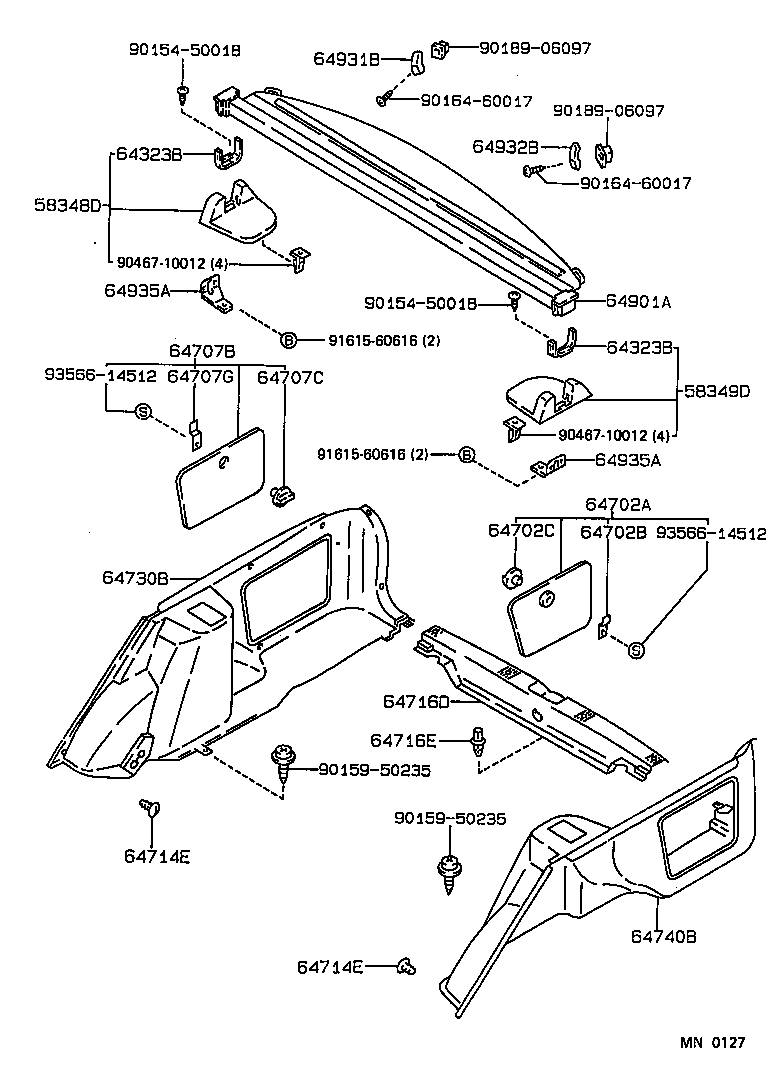 64034-12010-06 GRILLE SUB-ASSY, REAR SPEAKER, LH product image