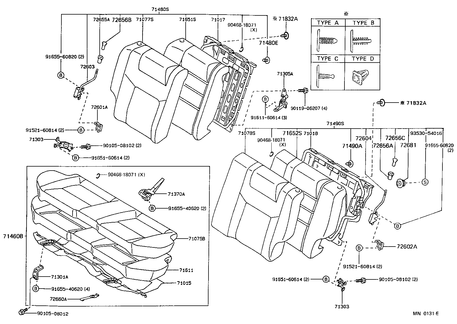 71017-12320 FRAME SUB-ASSY, REAR SEAT BACK, RH product image