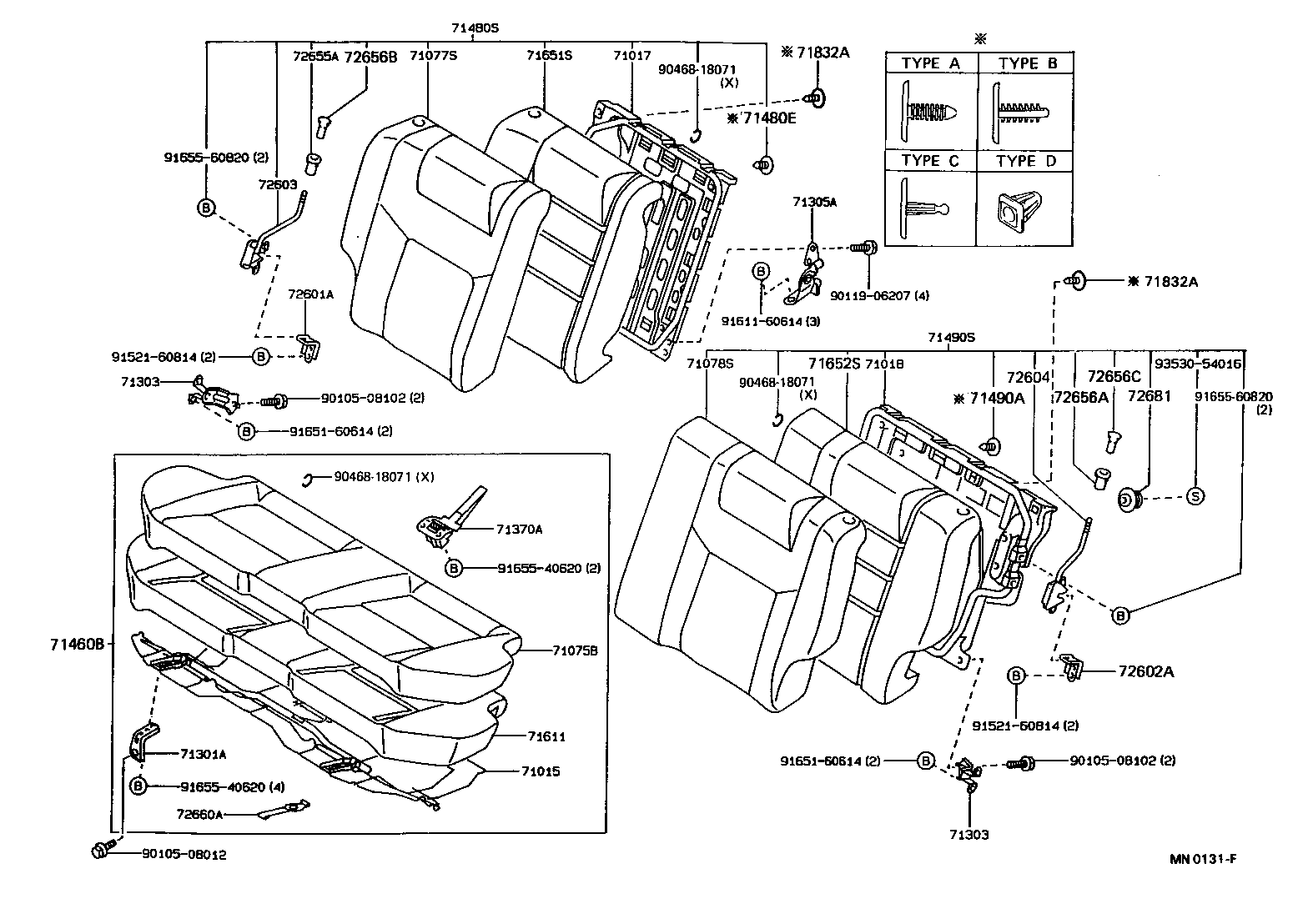 71017-12280 FRAME SUB-ASSY, REAR SEAT BACK, RH product image