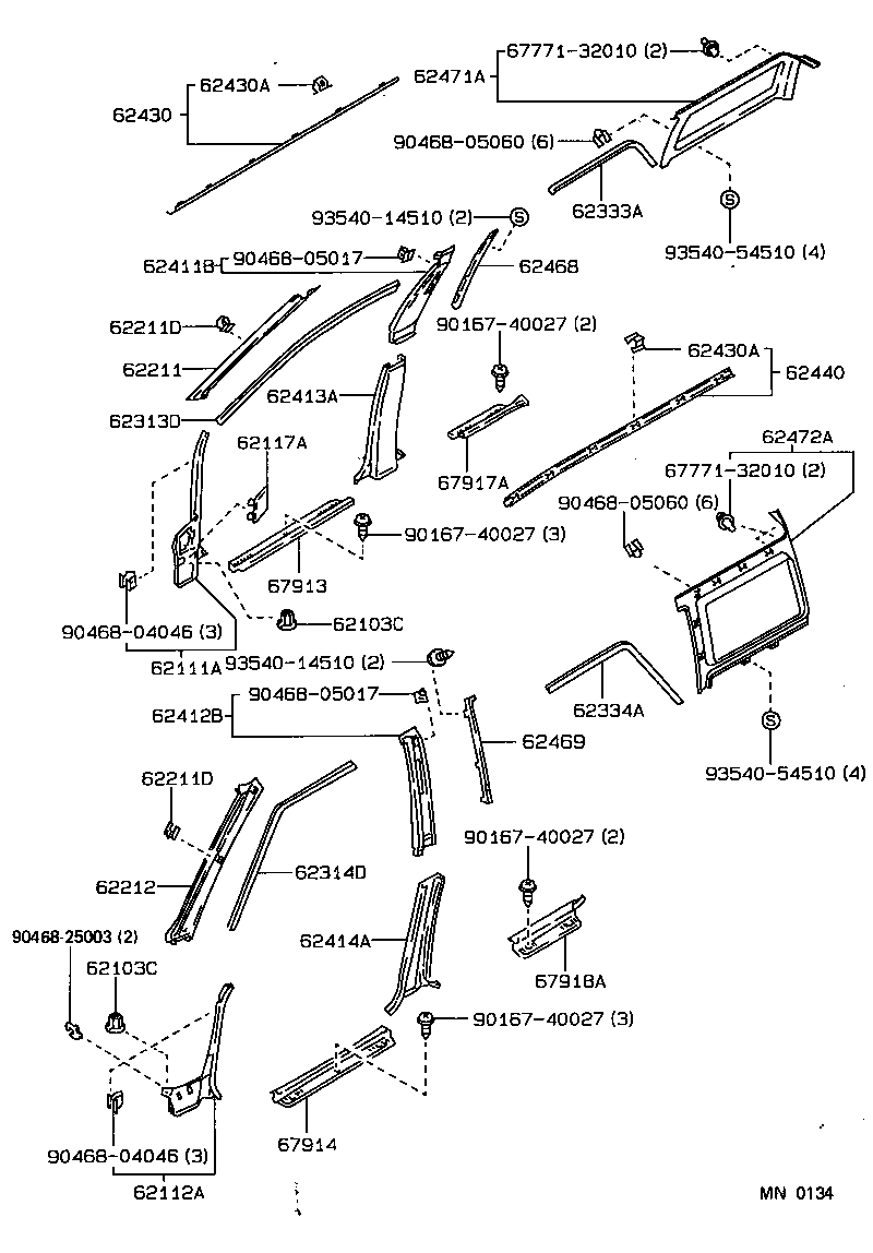 62333-12090-04 TRIM, REAR DOOR OPENING, RH product image