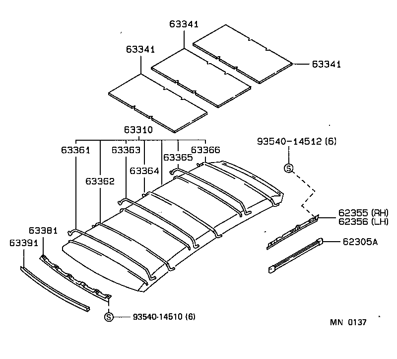63306-12050-03 TRIM SUB-ASSY, SUNSHADE product image