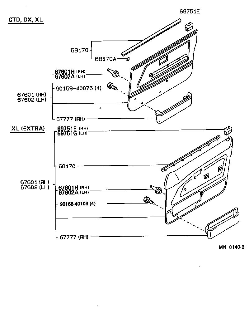 68101-12580 GLASS SUB-ASSY, FRONT DOOR, RH product image