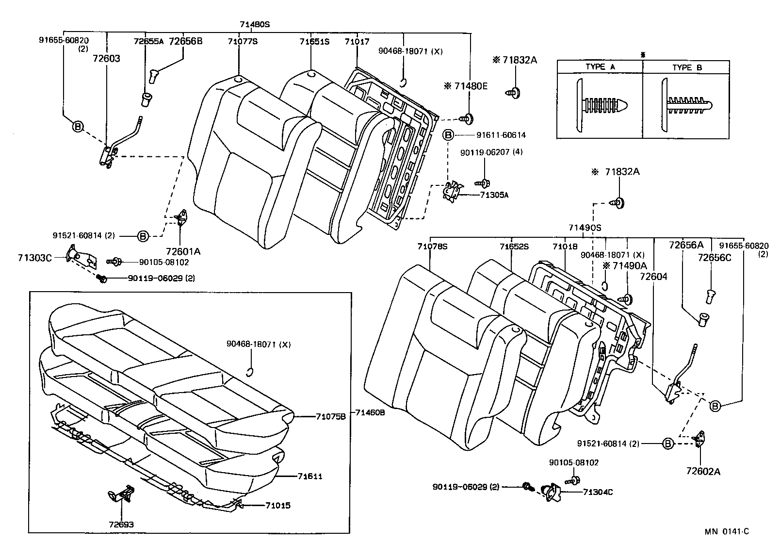 71017-12320 FRAME SUB-ASSY, REAR SEAT BACK, RH product image