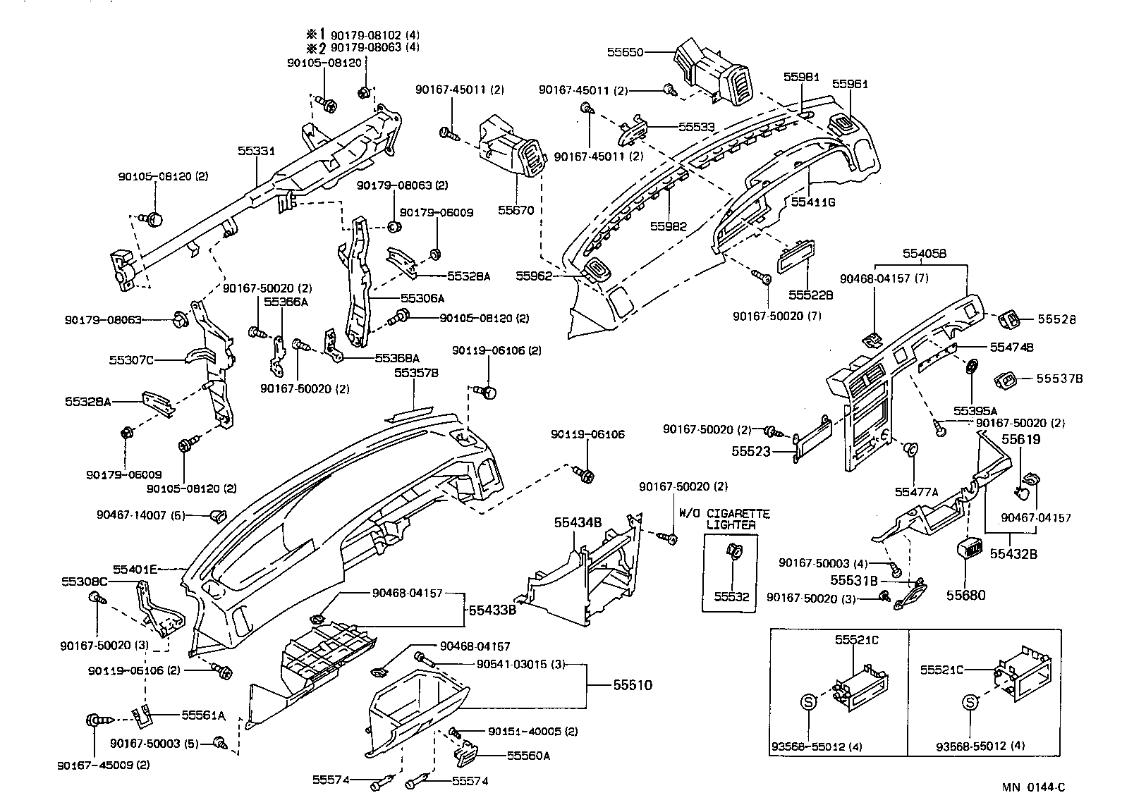 55406-12290 PANEL SUB-ASSY, INSTRUMENT CLUSTER FINISH, LOWER CENTER product image