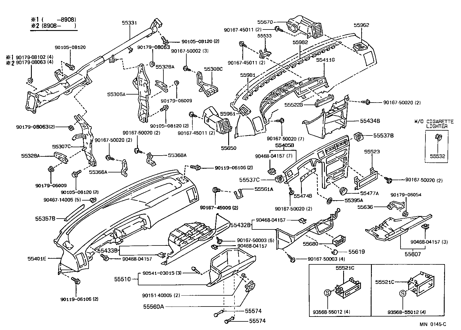 55523-12090 COVER, HEATER CONTROL OPENING product image