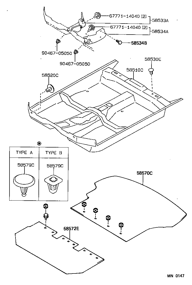 58570-13151-04 MAT ASSY, REAR FLOOR product image