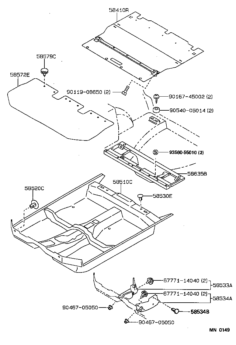 58570-13151-04 MAT ASSY, REAR FLOOR product image