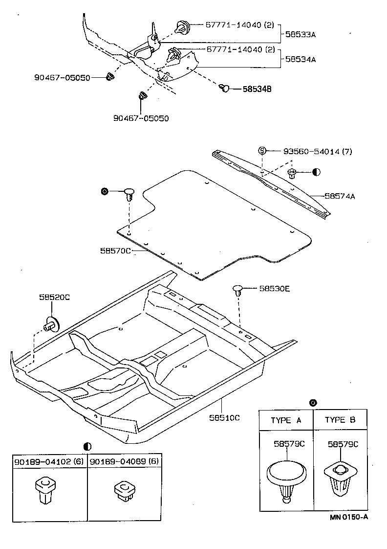 Toyota 58510-1A280-06 CARPET ASSY, FRONT FLOOR, FRONT