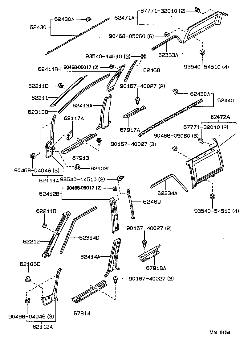 62333-13030-05 TRIM, REAR DOOR OPENING, RH product image