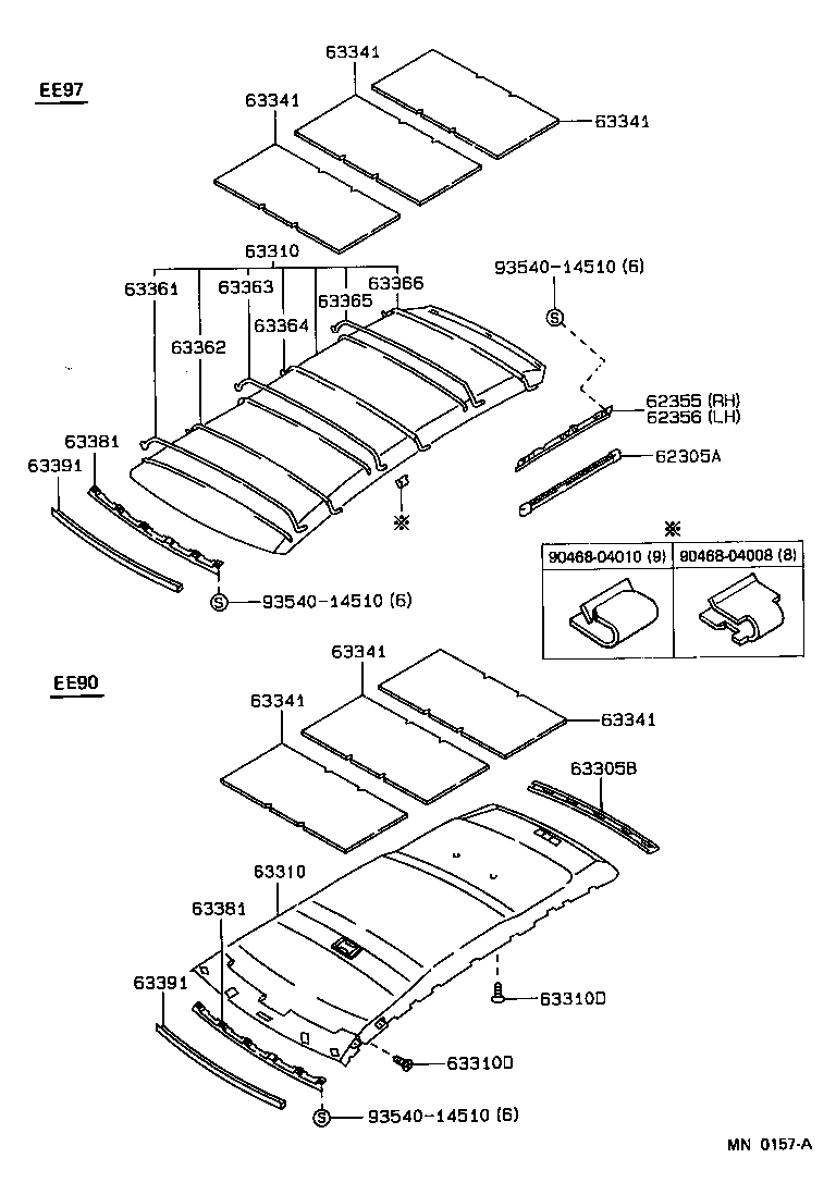 63363-13060 SUPPORT, ROOF HEADLINING, NO.5 product image