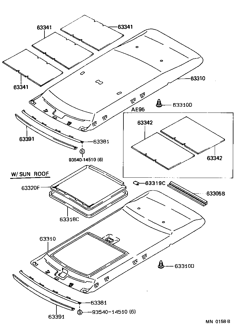 63363-13060 SUPPORT, ROOF HEADLINING, NO.5 product image