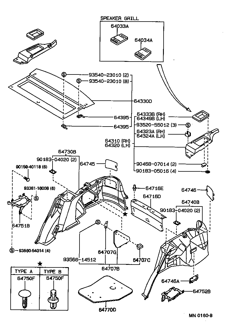 64034-12010-06 GRILLE SUB-ASSY, REAR SPEAKER, LH product image