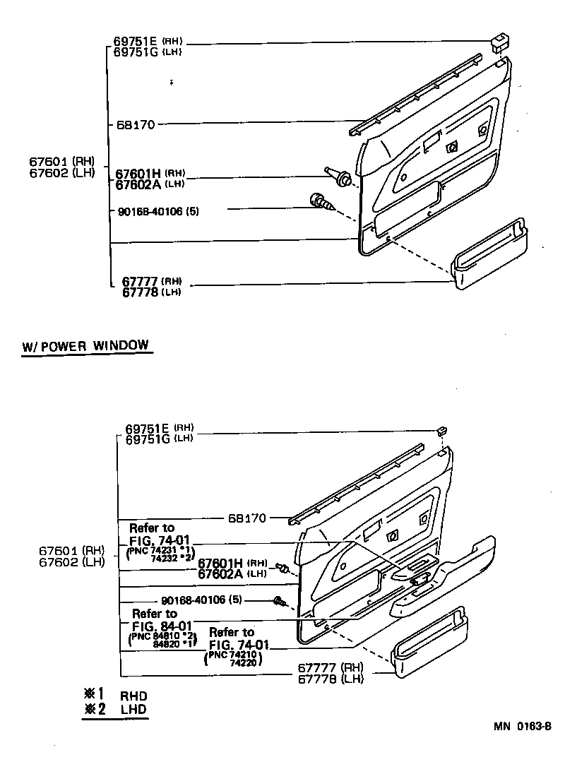 68101-12550 GLASS SUB-ASSY, FRONT DOOR, RH product image
