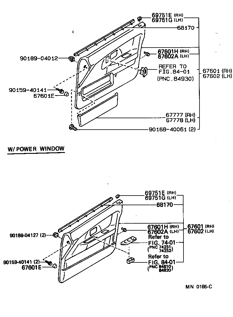 68101-12550 GLASS SUB-ASSY, FRONT DOOR, RH product image