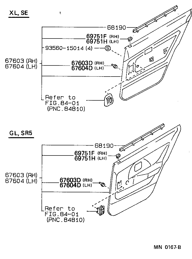 67408-13030 BAR SUB-ASSY, REAR DOOR WINDOW DIVISION, LH product image