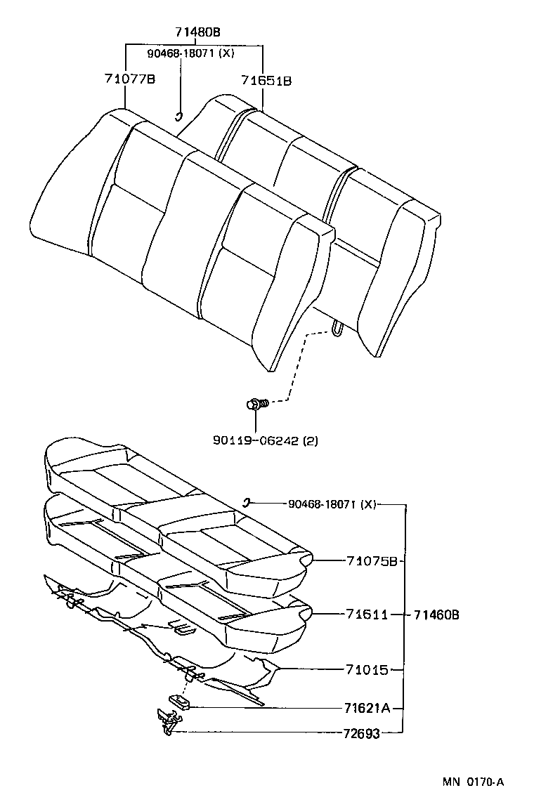71017-12320 FRAME SUB-ASSY, REAR SEAT BACK, RH product image