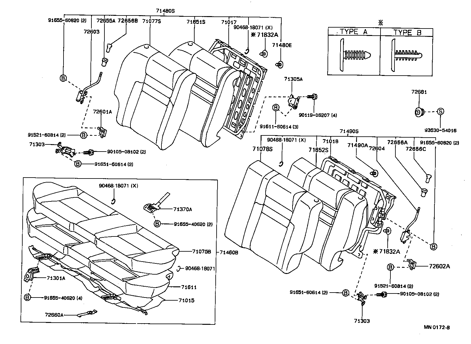 71017-12320 FRAME SUB-ASSY, REAR SEAT BACK, RH product image