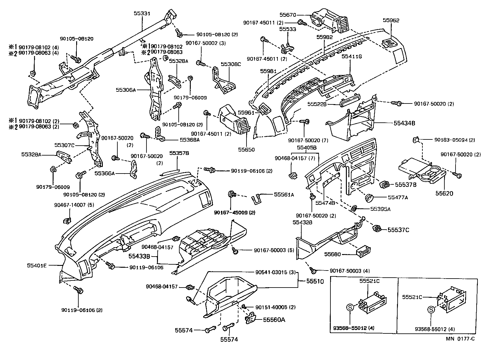 Toyota 55366-12020 BRACKET, RADIO MOUNTING, NO.1