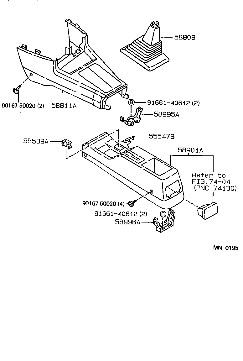 58811-12410-05 BOX, CONSOLE, FRONT product image