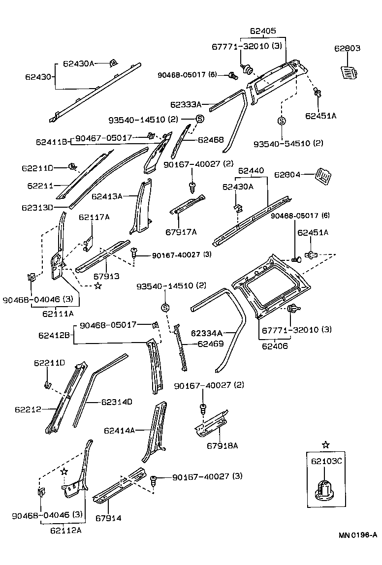 62333-12080-06 TRIM, REAR DOOR OPENING, RH product image