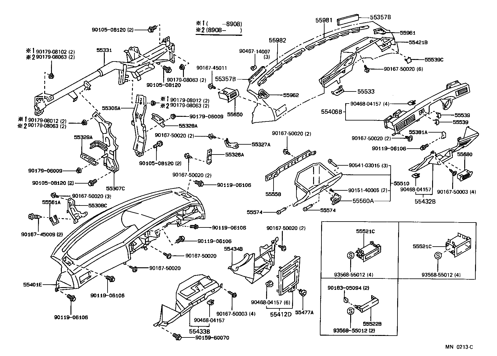 55406-12290 PANEL SUB-ASSY, INSTRUMENT CLUSTER FINISH, LOWER CENTER product image