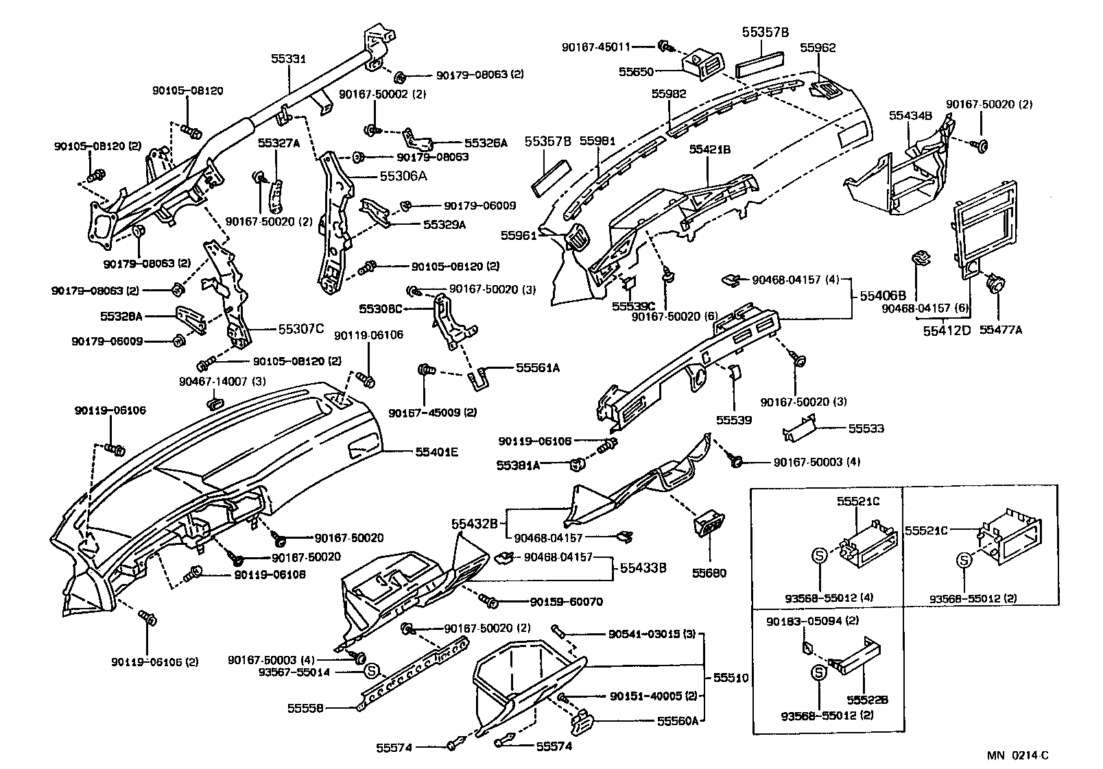 55406-12290 PANEL SUB-ASSY, INSTRUMENT CLUSTER FINISH, LOWER CENTER product image