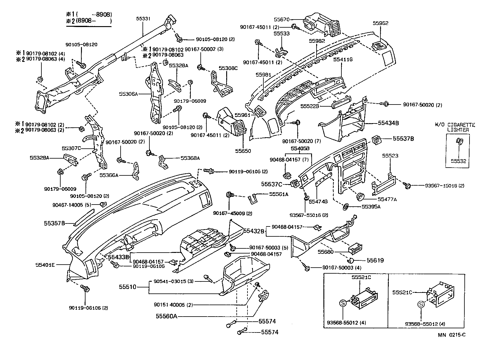 55406-12290 PANEL SUB-ASSY, INSTRUMENT CLUSTER FINISH, LOWER CENTER product image