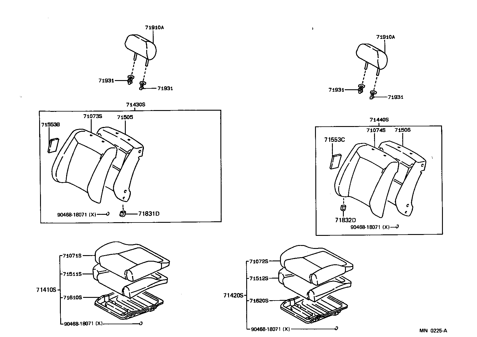 71553-12220 PAD, FRONT SEAT BACK, B product image