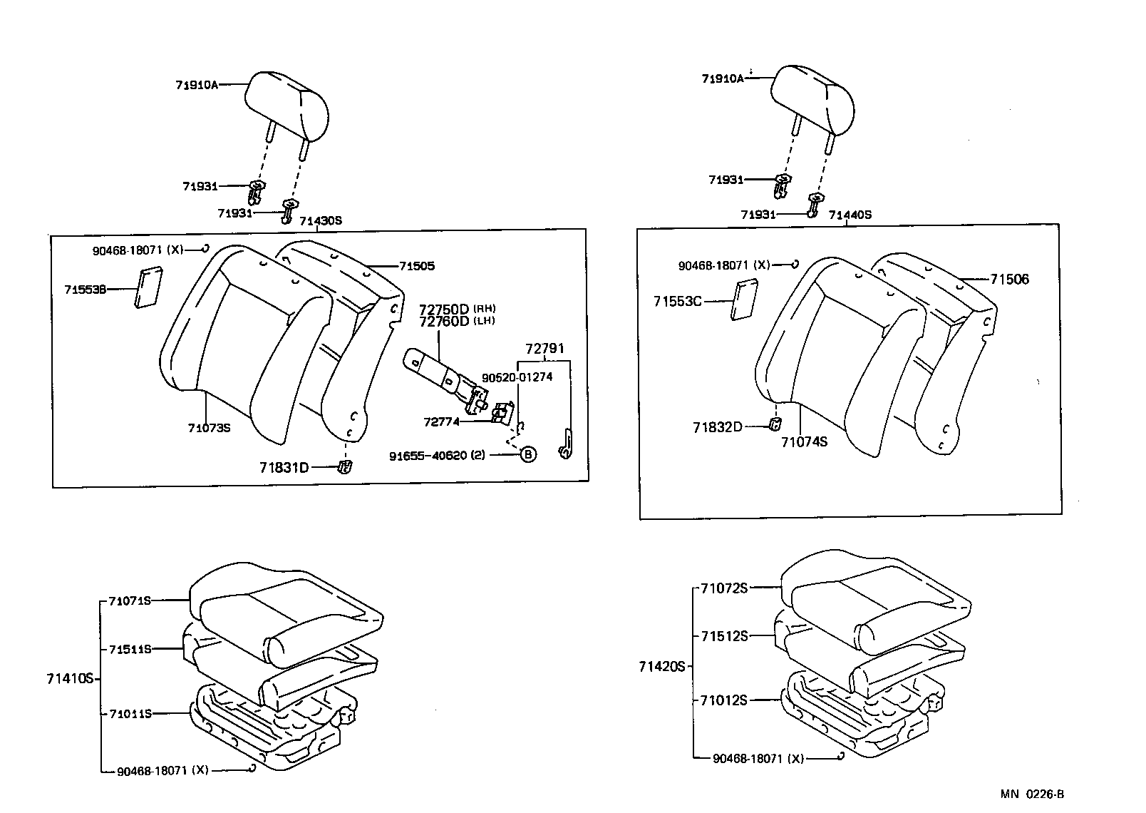 71553-12220 PAD, FRONT SEAT BACK, B product image