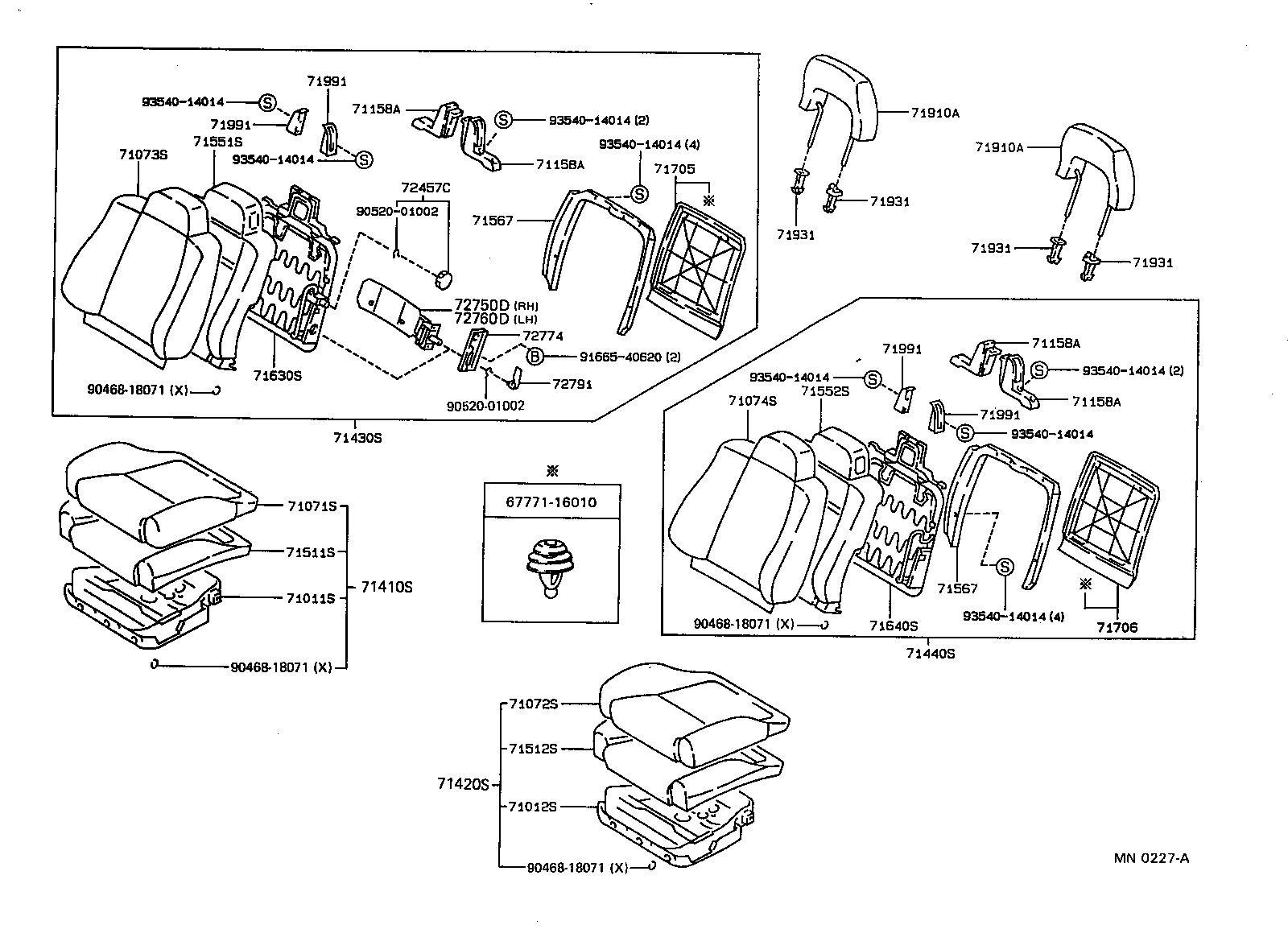 71553-12220 PAD, FRONT SEAT BACK, B product image