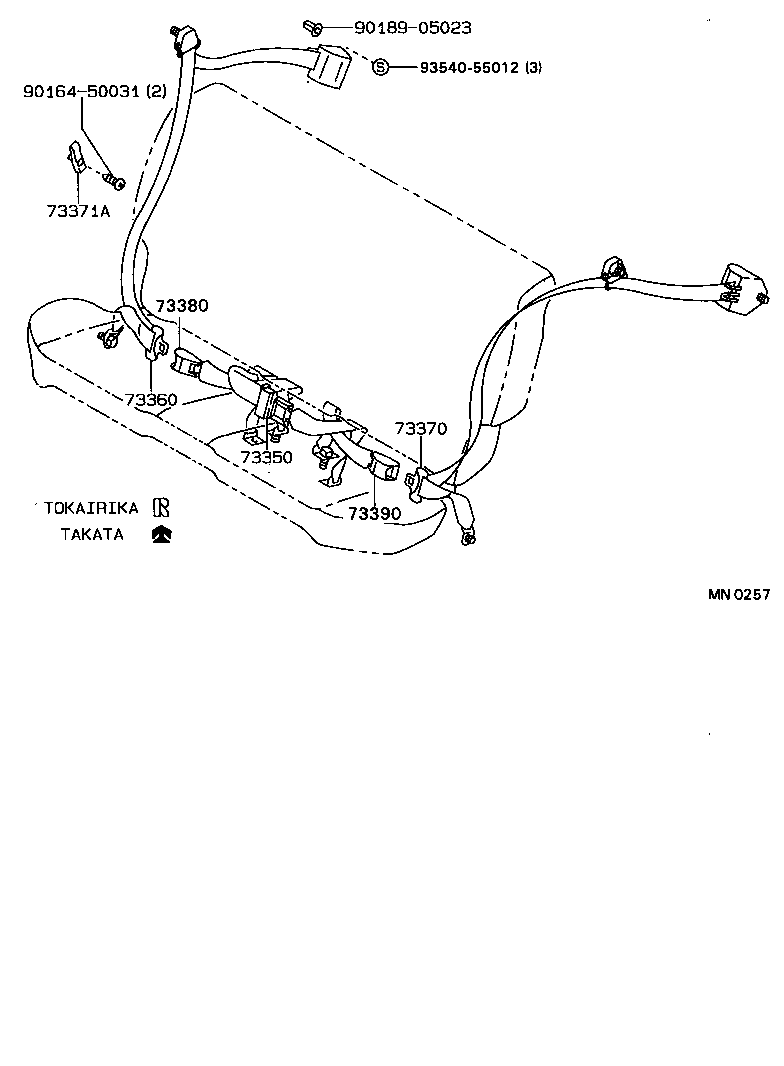 73012-12030 BRACKET ASSY, SEAT BELT INNER ANCHOR, LH product image