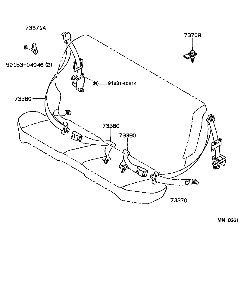 61809-12020 PIN SUB-ASSY, SHOULDER BELT ANCHOR product image