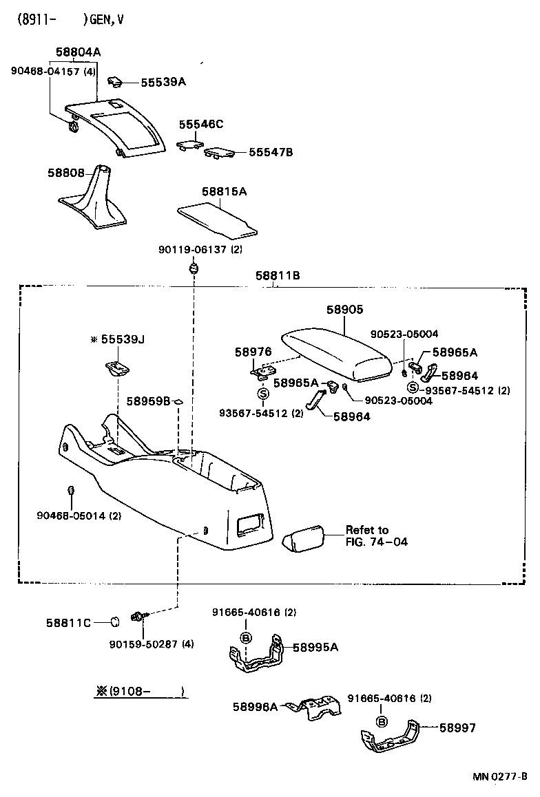 58804-20040-04 PANEL SUB-ASSY, CONSOLE, UPPER product image