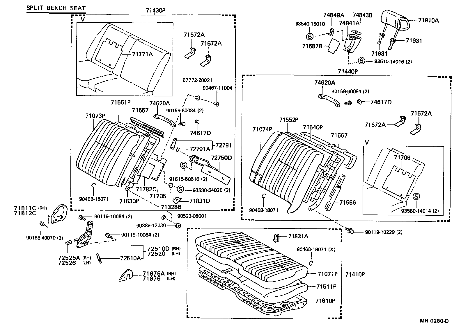 71630-30880 SPRING ASSY, FRONT SEAT BACK, RH(FOR SEPARATE TYPE) product image