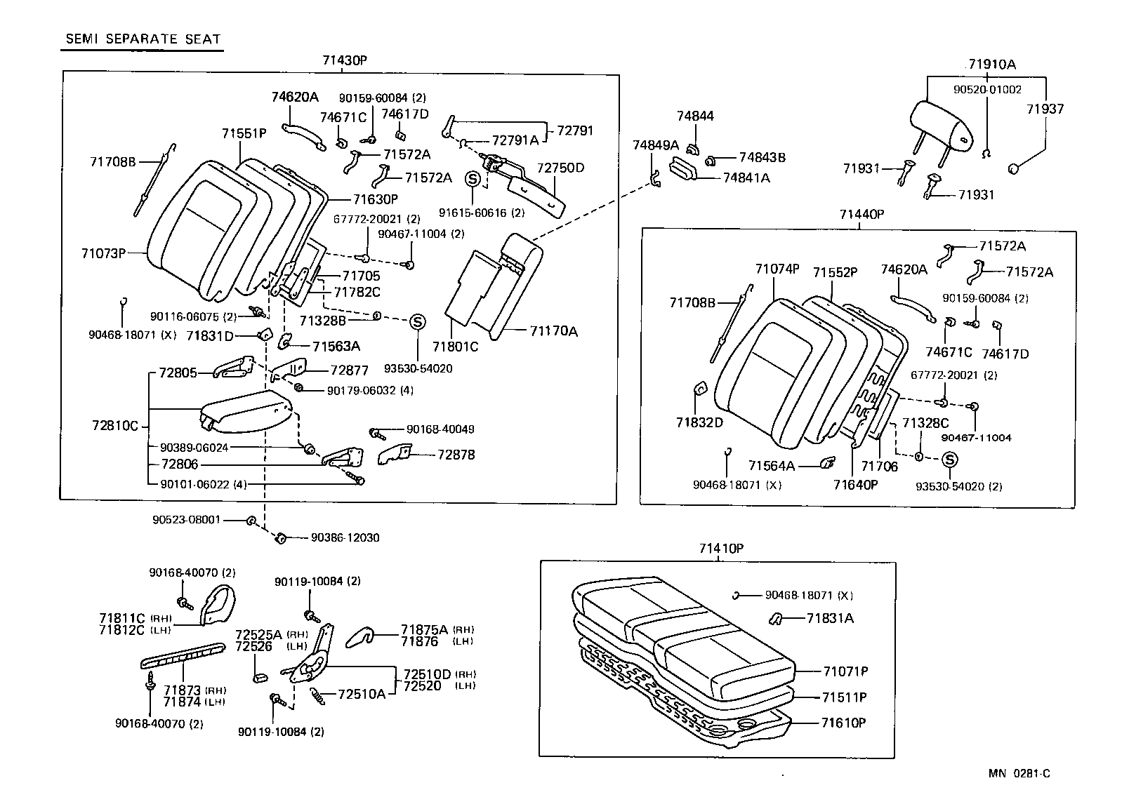 71630-30880 SPRING ASSY, FRONT SEAT BACK, RH(FOR SEPARATE TYPE) product image